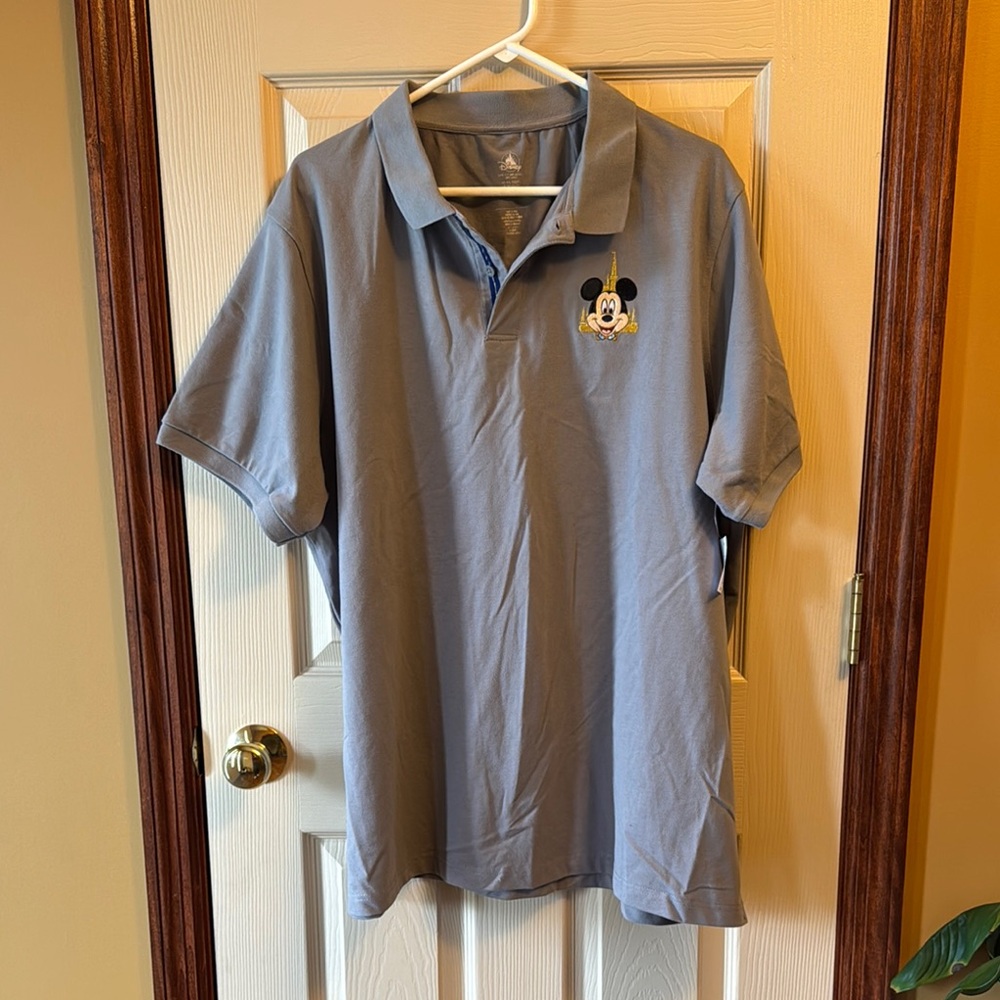 Disney Gray Polo Shirt with Mickey Mouse